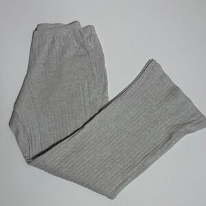 Brandy Melville Gray Ribbed Knit Flare Pants Soft Lounge Boho